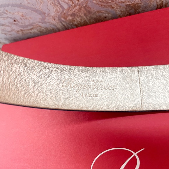 Roger Vivier Pilgrim Crystal Buckle Blue SatinBelt